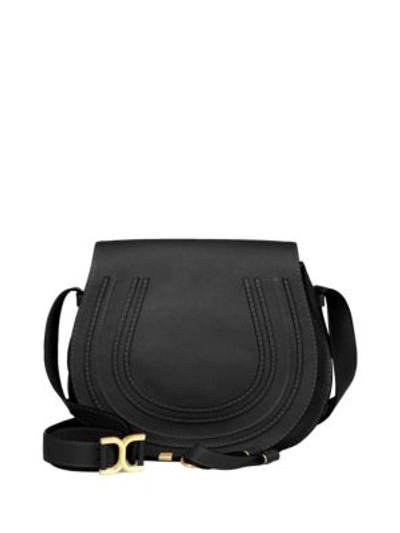 Chloé Women's Medium Marcie Leather Saddle Bag In Black