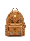 MCM Small Stark M Stud Small Coated Canvas Backpack