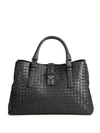 BOTTEGA VENETA Roma Medium Intrecciato Leather Satchel