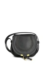 Chloé Small Marcie Leather Saddle Bag In Black
