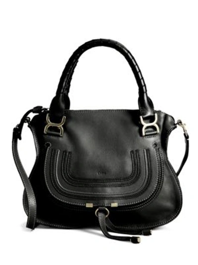 Chloé Women's Medium Marcie Leather Satchel In Black