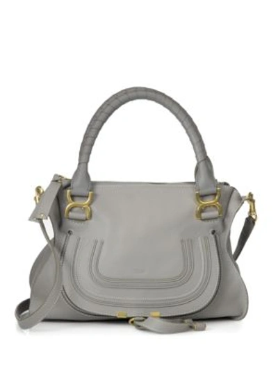 Chloé Women's Medium Marcie Leather Satchel In Cashmere Grey