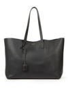 Saint Laurent Large Leather Shopper In Black