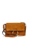 Chloé Small Faye Leather & Suede Shoulder Bag In Classic Tobacco