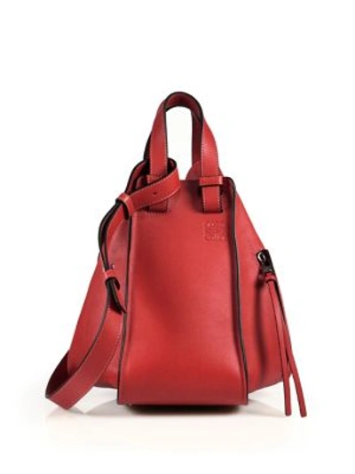 Loewe Hammock Small Leather Bag In Primary Red
