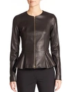 THE ROW Essentials Anasta Leather Peplum Jacket