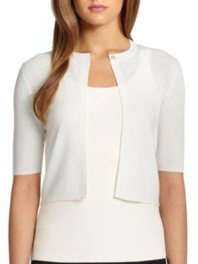 Akris Punto Short-sleeved Cropped Cardigan In Cream