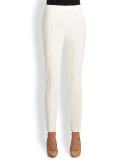 Akris Melissa Slim Techno Cotton Blend Trousers In Off White