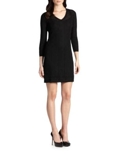 M Missoni Three-quarter-sleeve Knit Dress In Black