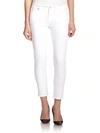 7 For All Mankind Kimmie Mid-rise Stretch Crop Jeans In White