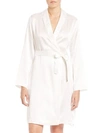 La Perla Silk Long-sleeve Short Robe In Natural