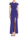 ABS BY ALLEN SCHWARTZ Cold-Shoulder Slit Gown