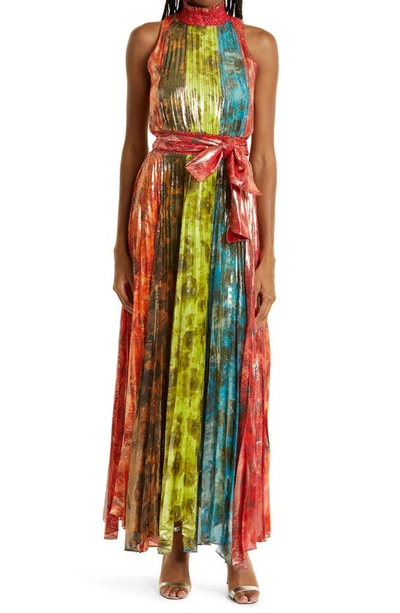 Alice And Olivia Mertie Silk-blend Maxi Dress In Nocolor