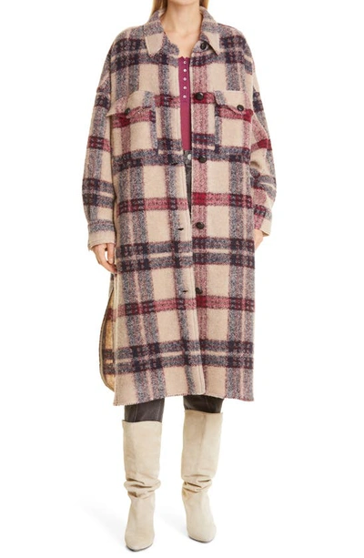 Isabel Marant Étoile Fontizi Plaid Blanket Coat In Multi