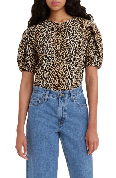Levi's Zaida Sculptural Blouse In Brown / Multi