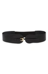 Raina Wide Corset Belt In Black