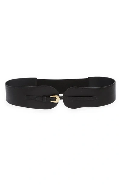 Raina Wide Corset Belt In Black
