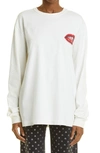 Alexander Wang Logo Grill Oversize Graphic Sweatshirt In Snow White