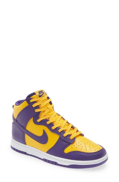 Nike Dunk High Retro Leather High-top Trainers In Purple