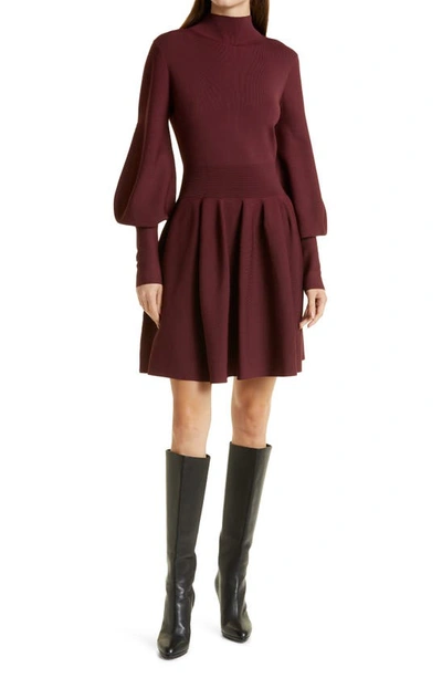 Ted Baker Naydine Long Sleeve Skater Dress In Red | ModeSens