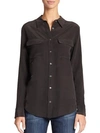 Equipment Slim Signature Silk Shirt In True Black