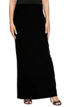 Alex Evenings Velvet Long Skirt In Black