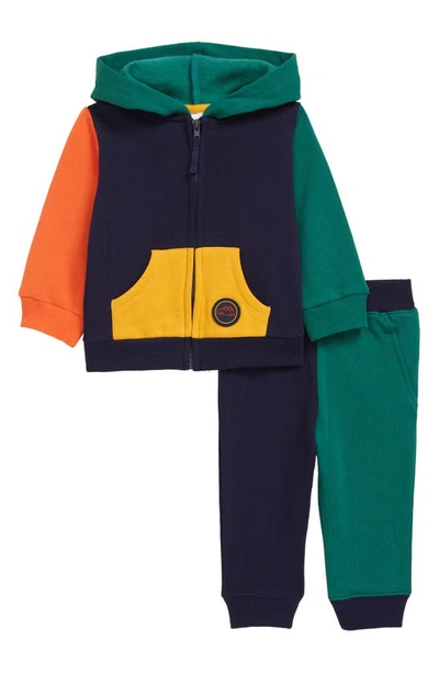 Little Me Boys' Colour Blocked Hoodie & Jogger Trousers Set - Baby In Green