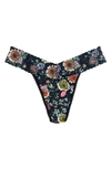 Hanky Panky Floral Print Supima® Cotton Original Rise Thong In Hampton Court Garden