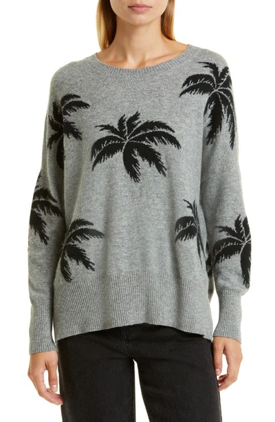 Jumper 1234 Palm Tree Relaxed Fit Cashmere Sweater In Mid Grey Black