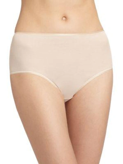 Hanro Seamless Cotton Full-cut Briefs In Beige