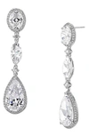 Nadri Oval Drop Earrings In Rhodium
