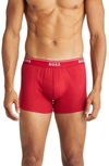 Hugo Boss Classic Cotton Trunks, Pack Of 3 In Bright Orange