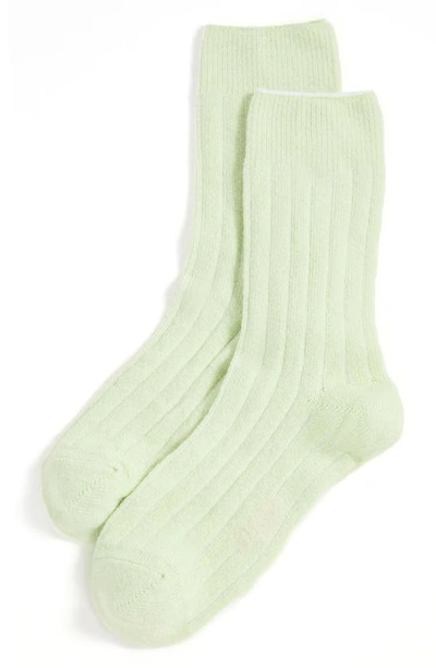 Stems Luxe Merino Wool Blend Crew Socks In Green