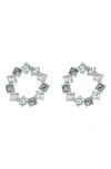 Ted Baker Cresina Crystal Hoop Stud Earrings In Silver Clear Multi Crystal