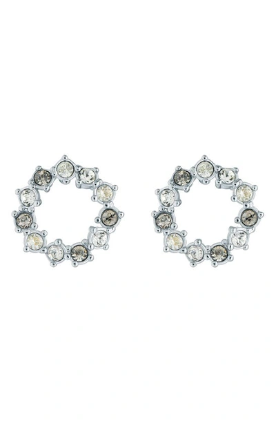 Ted Baker Cresina Crystal Hoop Stud Earrings In Silver Clear Multi Crystal