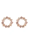 Ted Baker Cresina Crystal Hoop Stud Earrings In Rose Gold Pink Crystal