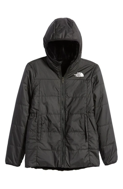 The North Face Kids' Mossbud Reversible Water Repellent Parka In Black