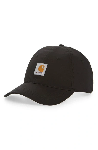 Carhartt Montana Branded Woven Baseball Cap In Black