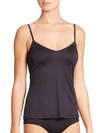 Hanro Satin Deluxe Spaghetti Camisole In Black