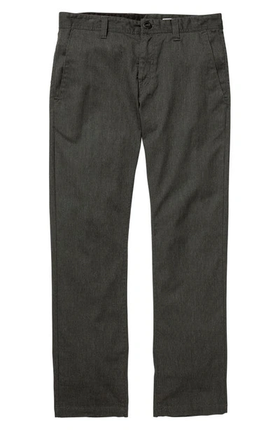 Volcom Frickin Modern Fit Stretch Chino Pants In Charcoal Heather
