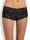 Hanro Luxury Moments Lace Boyshorts In Deep Midnight