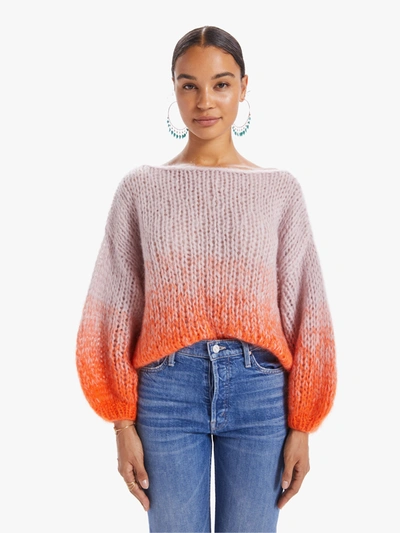 Maiami Gradient Fade Big Sweater /rose In Orange - Size S/m