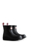 Hunter Play Short Faux Shearling Lined Waterproof Rain Boot In Black