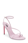Off-white 110mm Allen Glittered Leather Sandals In Pink Fuchsia