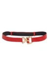 Raina Viper D-ring Buckle Leather Belt In Red