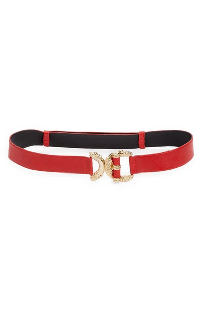Raina Viper D-ring Buckle Leather Belt In Red