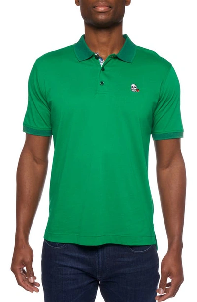 Robert Graham Men's Lucifer Classic Fit Skull Embroidered Polo In Kelly Green