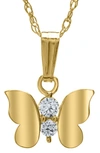 Mignonette 14k Gold & Cubic Zirconia Butterfly Pendant Necklace In Gold