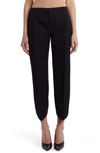 Bottega Veneta Curved Cut-out Hem Tailored Pants In Black
