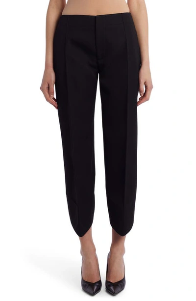 Bottega Veneta Cropped Wool Flare Trouser Trousers In Black